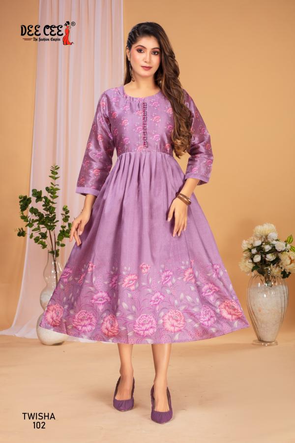 Deecee Twisha Digital Printed Flared Long Kurtis Collection